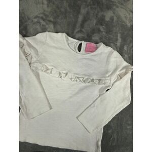 Bisby Girls White Long Sleeve Ruffle Top Size 10